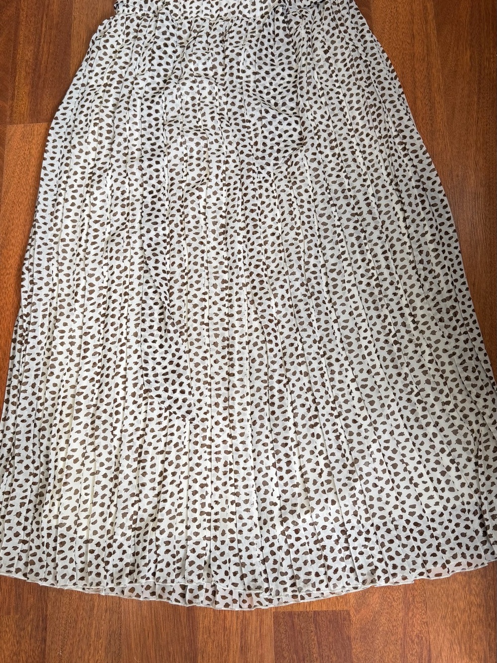 Joie Cream Midi Skirt with Brown Spot Print
